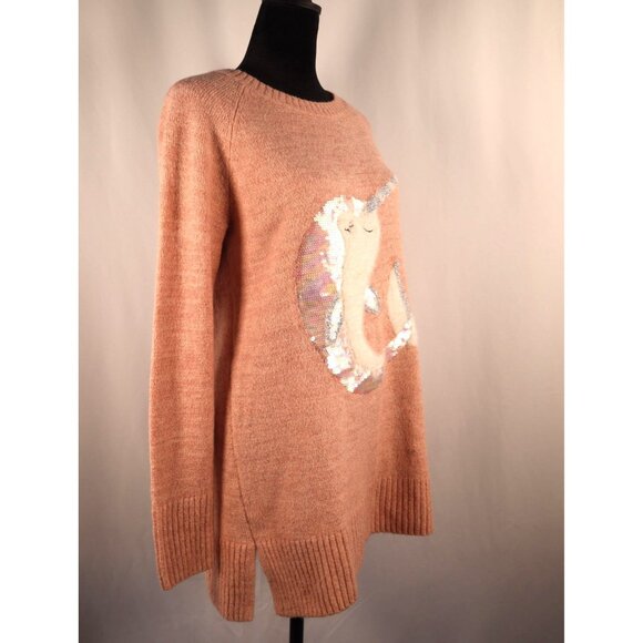 Lauren Conrad Women's Narwhal Sweater Pink Sequin Embellished Knit Size Small - Picture 3 of 16